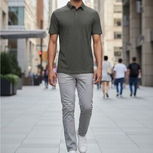 Vuori NWT Strato Tech Polo Balsam Heather Gray NEW V188 Men’s M 🔥